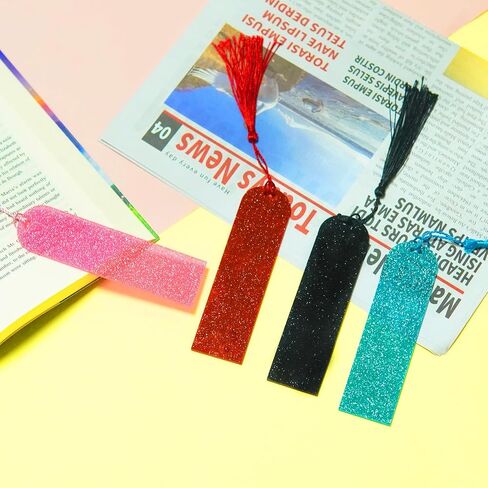 Acrylic Colorful Bookmark， Pretty and Increase Reading Interest， for DIY Crafts Hanging Tag Gift Tag Price Tags(4pcs) in Saudi Arabia