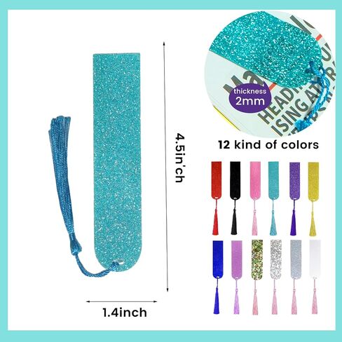 Acrylic Colorful Bookmark， Pretty and Increase Reading Interest， for DIY Crafts Hanging Tag Gift Tag Price Tags(4pcs) in Saudi Arabia