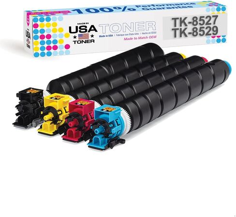 MADE IN USA TONER Compatible Replacement for use in Kyocera TASKalfa 3552ci, 3553ci, 4052ci, Copystar CS3552ci, CS3553ci, CS4052ci, CS4053ci, TK-8527, TK-8529 (Cyan, Magenta, Yellow, Black, 4 Pack) in Kuwait