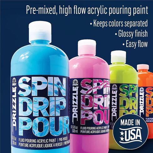 FolkArt, Cloud 9 17.6 fl oz High Gloss Finish, 50381 Drizzle Premium Pre-Mixed Acrylic Fluid Pouring Paint in Assorted Colors, Perfect for Indoor and Outdoor Arts and Crafts Projects in Kuwait