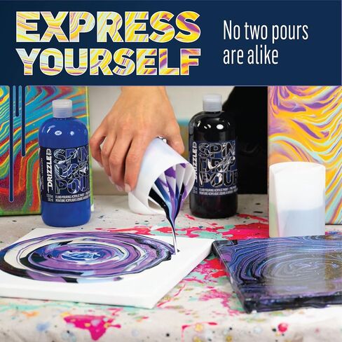 FolkArt, Cloud 9 17.6 fl oz High Gloss Finish, 50381 Drizzle Premium Pre-Mixed Acrylic Fluid Pouring Paint in Assorted Colors, Perfect for Indoor and Outdoor Arts and Crafts Projects in Kuwait