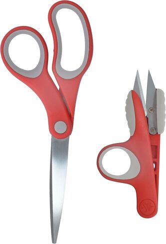 Westcott 55875 Craft Scissors Set, Scissors For Office, Home and Classroom, 8-Inch / 5-Inch / 3-Inch, Red/Gray, 3 Pack in Kuwait