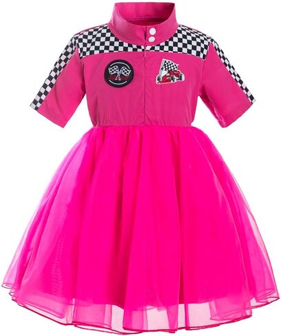 Race Car Outfit Car Birthday Outfit Racer Girl Dress Baby Girl Outfit Red Racer Halloween Kids Costume in Saudi Arabia