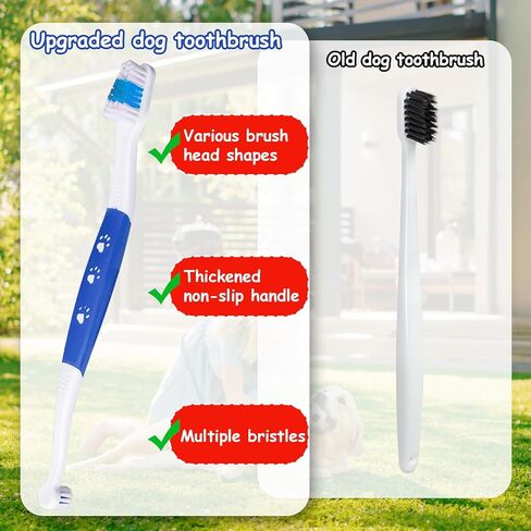 3 Pcs Dual Headed Pet Toothbrush for Dogs & Cats, Soft Bristles Pet Teeth Brush Double Head Cleaning Toothbrush for Small and Large Dogs Cats Teeth Cleaning and Dental Care(Three Colors) in Saudi Arabia