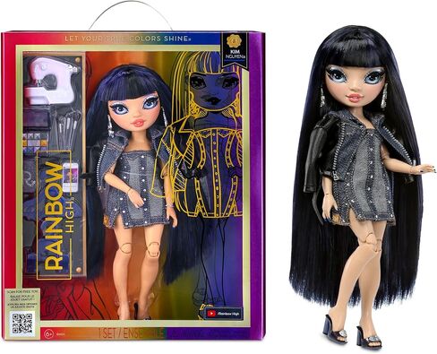 Rainbow High Kim- Denim Blue Fashion Doll. Fashionable Outfit & 10+ Colorful Play Accessories. Great Gift for Kids 4-12 Years Old and Collectors. in Saudi Arabia