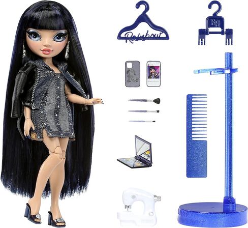 Rainbow High Kim- Denim Blue Fashion Doll. Fashionable Outfit & 10+ Colorful Play Accessories. Great Gift for Kids 4-12 Years Old and Collectors. in Saudi Arabia