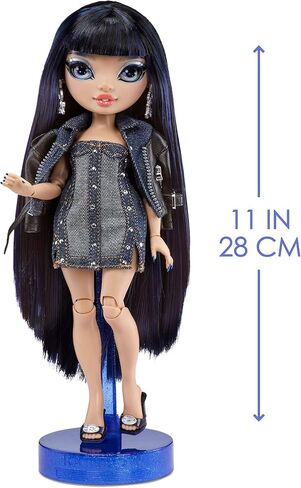 Rainbow High Kim- Denim Blue Fashion Doll. Fashionable Outfit & 10+ Colorful Play Accessories. Great Gift for Kids 4-12 Years Old and Collectors. in Saudi Arabia