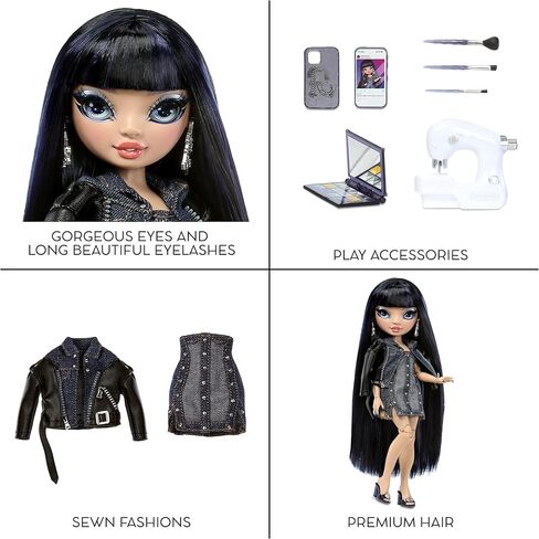 Rainbow High Kim- Denim Blue Fashion Doll. Fashionable Outfit & 10+ Colorful Play Accessories. Great Gift for Kids 4-12 Years Old and Collectors. in Saudi Arabia