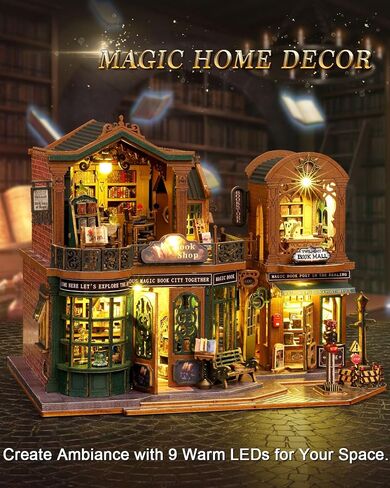DIY Miniature House Kit Magic Treasure House, Mini Doll House Building Kit with LED Lights Furniture, Miniature Dollhouse Kit Wooden Crafts for Adults Teens Gifts in Saudi Arabia