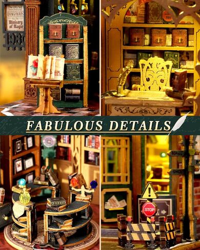 DIY Miniature House Kit Magic Treasure House, Mini Doll House Building Kit with LED Lights Furniture, Miniature Dollhouse Kit Wooden Crafts for Adults Teens Gifts in Saudi Arabia