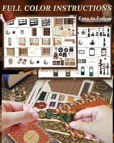 DIY Miniature House Kit Magic Treasure House, Mini Doll House Building Kit with LED Lights Furniture, Miniature Dollhouse Kit Wooden Crafts for Adults Teens Gifts in Saudi Arabia