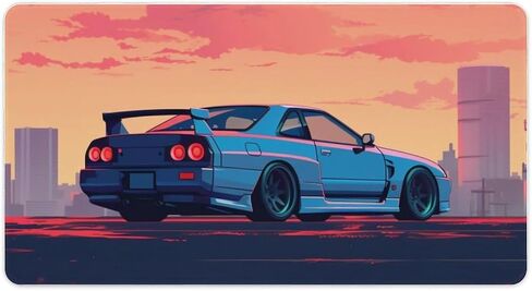 JDM Car Desk Mats on Top of Desks Pad Japanese Large Mouse Pads Gaming Cool R34 JDM Car Japanese Anime Big Mousepad for Desktop Keyboard Computer Mat 30x60cm in Saudi Arabia