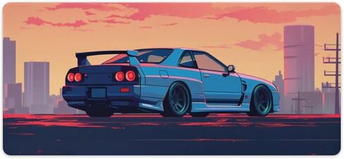 JDM Car Desk Mats on Top of Desks Pad Japanese Large Mouse Pads Gaming Cool R34 JDM Car Japanese Anime Big Mousepad for Desktop Keyboard Computer Mat 30x60cm in Kuwait