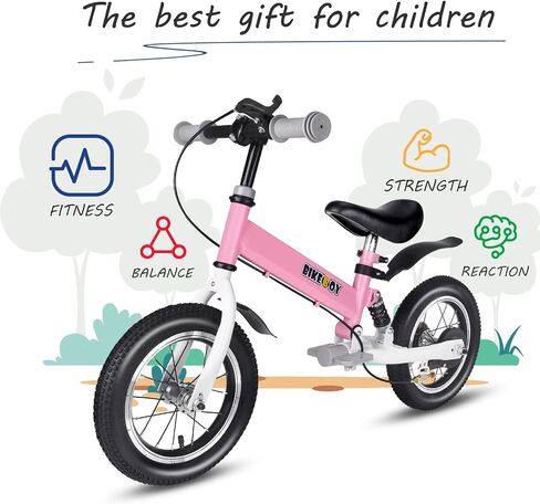 Balance Bike 2 in 1 ، الاستخدام المزدوج لدراجة توازن بين الأطفال ودراجة الأطفال ، 12 14 بوصة لمدة 2-6 سنوات ، مع امتصاص الصدمات والمصدات والدواسات والعجلات المساعدة in Kuwait