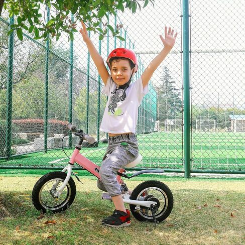 Balance Bike 2 in 1 ، الاستخدام المزدوج لدراجة توازن بين الأطفال ودراجة الأطفال ، 12 14 بوصة لمدة 2-6 سنوات ، مع امتصاص الصدمات والمصدات والدواسات والعجلات المساعدة in Kuwait