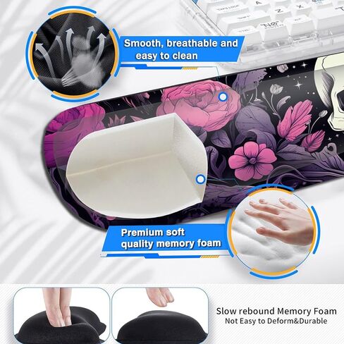 Large Gaming Mouse Pad+ Keyboard Wrist Rest Set, Ergonomics Memory Foam Mouse Mat Wrist Rest Support, Waterproof Extended Mousepad 31.5x11.8in, African American Women Black Girl Desk Pad in Kuwait