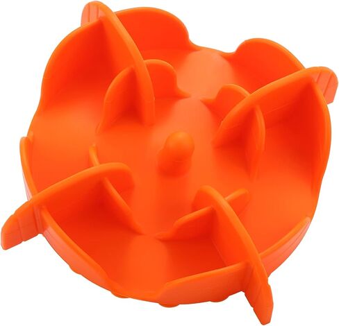 Slow Feeder Insert,Dog Bolw Slow Down Eating Cutable Slow Feeder Silicon Rubber Insert for Dog Bowl for Dog/Cat/Puppy (Small, Orange) in Saudi Arabia