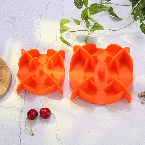 Slow Feeder Insert,Dog Bolw Slow Down Eating Cutable Slow Feeder Silicon Rubber Insert for Dog Bowl for Dog/Cat/Puppy (Small, Orange) in Saudi Arabia