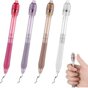 4PCS Fidget Pen, Rotating Gel Pens Stress Relief Pen 0.5mm Fine Point Black Ink Ballpoint Pen with Box Quick Dry Neutral Pens for Writing and Drawing School Office Gifts