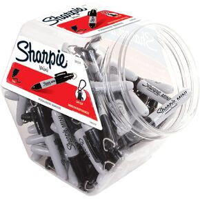 Sharpie Permanent Mini Markers, Fine Point, Black, 72-Pack Canister