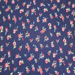 Texco Inc 58" Wide Printed 100% Polyester Wool Dobby Hi Multi Chiffon Fabric by The Yard-No Stretch, 120 GSM, Lightweight, Soft & Breezy for Apparel, Accessories & DIY, Navy Rose Pink 3 Yards
