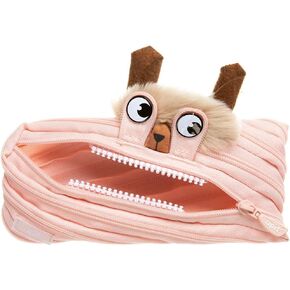ZIPIT Llama Pencil Case for Girls | Pencil Pouch for School, College and Office | Cute Pencil Bag (Peach)
