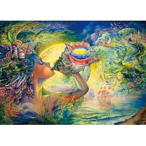 ROSTITCH Moon Night Mermaid Princess Cross Stitch Kit, 11CT Counted, Stamped Patterns, Needles, 31.5x23.6 inches