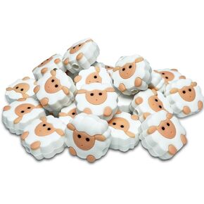 Yzzyemn 20 Pcs Knitting Needle Stoppers, Point Protectors Cute (Sheep), fit Size 6-9 (4mm-5.5mm) Needles, Stitch Stoppers for Caps, Crochet Supplies Accessories Orange