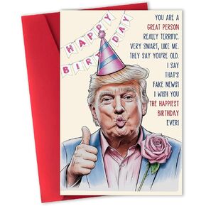 Funny Trump Birthday Card for Husband, Humor Husband Birthday Cards Gifts from Wife, Great Valentine's Day Gifts for Him, Unique Anniversary Card for Men