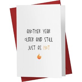 Karto Sweet Birthday Card for Husband Wife Him Her - Large 5.5x8.5 inch Boyfriend Girlfriend Birthday Cards - Still Hot