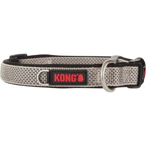 KONG Comfort Neoprene Padded Dog Collar Offered by Barker Brands Inc. (Medium, Grey)