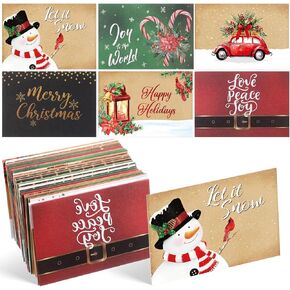 Zhanmai 48 Pcs Retro Christmas Card Envelopes Vintage Xmas Business Mini Envelopes Gift Cardholder Without Card for Holiday Greeting Invitation Christmas Festival Party Supplies