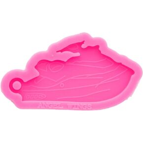 Shiny Glossy Motorboat Shape Keychain Silicone Mold for DIY Keychain Pendant Polymer Clay Mold Necklace Jewellery Making Silicone Mold for Epoxy Resin Resin Crafting Molds Home Decoration