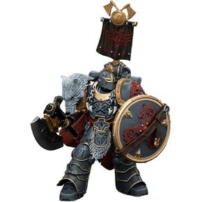 JOYTOY1/18 Warhammer 40,000 Action Figure Space WolvesLegion Praetor with Power Axe and Combat Shield Collection Model Birthday Gift