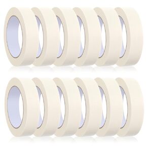 Masking Tape 1 inch, 12 Pack General Purpose Masking Tape Bulk Multipack for Basic Use, 1 inch x 55 Yards x 12 Rolls (660 Total Yards)