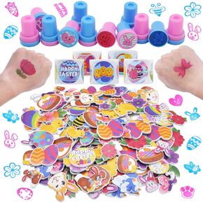 مجموعة متنوعة من Joyin Easter Crafts مع 500 ملصق ، 144 من أشكال عيد الفصح ، 60 الوشم المؤقتة و 6 طوابع (أكثر من 700 صورة) لمواد حشو سلة البيض
