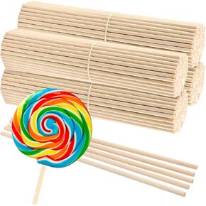 Funsuei 200 Pack 1/4 × 12 بوصة قضبان سلكية خشبية خشبية ، قضبان واضحة غير مكتملة طبيعية ، عصي من الصلبة الصلبة للحرف اليدوية