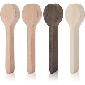 Wood Spoon Carving Kit, 4pcs Whittling Wood Carving Blocks, Unfinished Wood Whittling Spoons Wood Blank for Whittling DIY Crafts Gift for Crafting Lovers