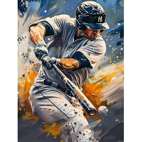 Eatukyic DIY Diy Diamond Painting ، The Waysball Player Player بأرقام للمبتدئين ، مجموعات فن الماس الدائرية لكامل ديكور غرفة المعيشة ديكور 12x16 بوصة