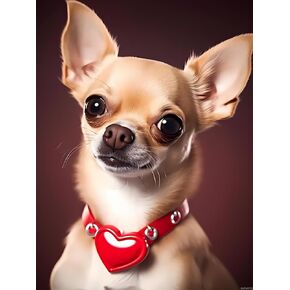 EATUKYIC Dog Animal Diamond Painting for Adults, 5D Love Chihuahua Dog Full Drill Diamond Art Kit, DIY Gem Painting Set, for Room Decor Bedroom Decor Gifts 12x16 inch