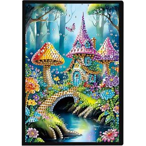 JISHSHAY Diamond Painting Notebook Diamond Art Journal Diamond Painting Kits Notepad Diamond Art Kits for Adults Composition Notebook Crafts for Adults Journaling Notebooks Gem Art Diary A5 House