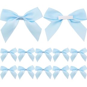 Blue Satin Ribbon Bows 50Pcs Self Adhesive Satin Bows Gift Wrapping Premade Ribbon Bows with Double-Sided Tape for Making Crafts Christmas Birthday Wedding Decorations in Kuwait