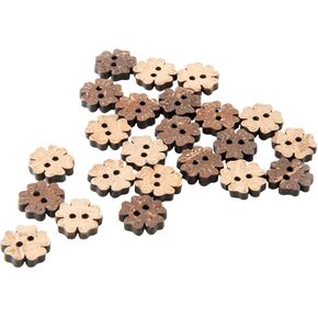 ALLinONE Coconut Shell 2 Holes Button for DIY Craft Sewing (10mm Heart Shape)