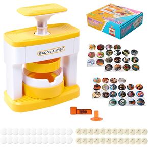 Qivine Button Maker Machine, Pin Maker Badge Maker Button Press Machine with 24Pcs Button & Pictures Ideal for Crafts, Parties, Events Installation-Free
