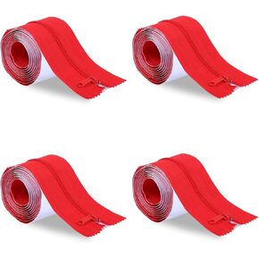 4 Rolls Heavy Duty Zipper for Dust Barriers 7 ft x 3 Inch Zipper Tape Greenhouses Zipper Door Dust Protection Dust Containment Zip for Greenhouses Grow Rooms Repair Zones Construction Sites
