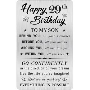 MOQIYXL 18th Birthday Card for Son, 18 Year Old Gifts for Son Engraved Wallet Card