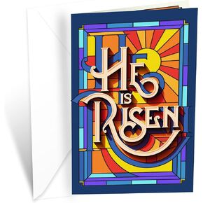 Prime Greetings Religious Easter Card, Made in America, Eco-Friendly, Thick Card Stock with Premium Envelope 5in x 7.75in, Packaged in Protective Mailer (SINGLE CARD)