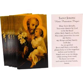 Westmon Works St Joseph Home Protection Prayer Holy Card Bulk Bundle Pack Patron Saint of Fathers and Real Estate Agents Made in the USA, Set of 24