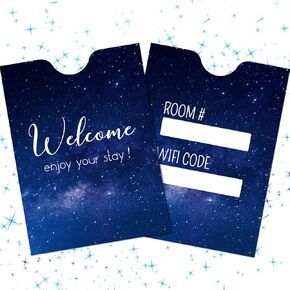 Outus 1000 Pcs Hotel Key Card Envelope Key Card Holder Sleeves Keycard Envelope Sleeve Enjoy Your Stay Keycard Cover for Hotel, 2.4 x 3.5 Inch (Galaxy Style)