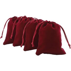 KAOYOO 25pcs 4"x4.7"/10cmx12cm Drawstring Velvet Gift Bags for Wedding,Birthdays,Christmas, Jewelry Packing
